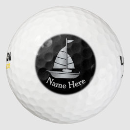 Silver Sailboat Personalisiert Golf Ball