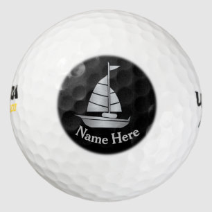 Silver Sailboat Personalisiert Golf Ball