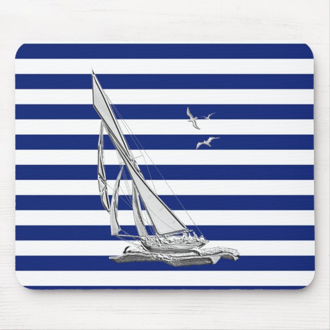Silver Sailing auf Wasserwegen Mousepad (Vorne)