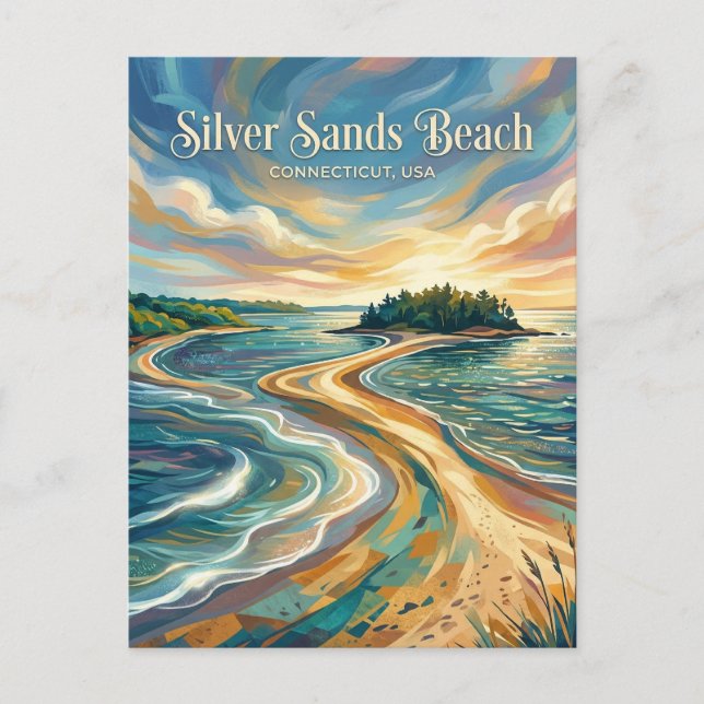 Silver Sands State Park Connecticut Postkarte (Vorderseite)