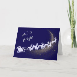 Silver Santa und Sleigh Star Weihnachten Karte