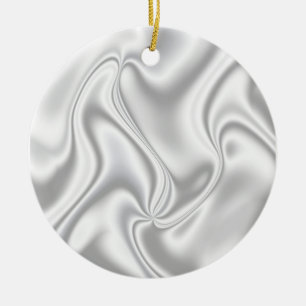 Silver Satin Keramikornament