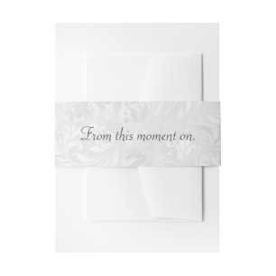 Silver Satin Wedding Quote Einladung Bauchband Einladungsbanderole