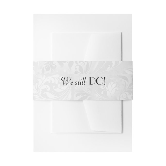 Silver Satin Wedding Vow Renewal Einladungsbanderole (Vorderseite Beispiel)