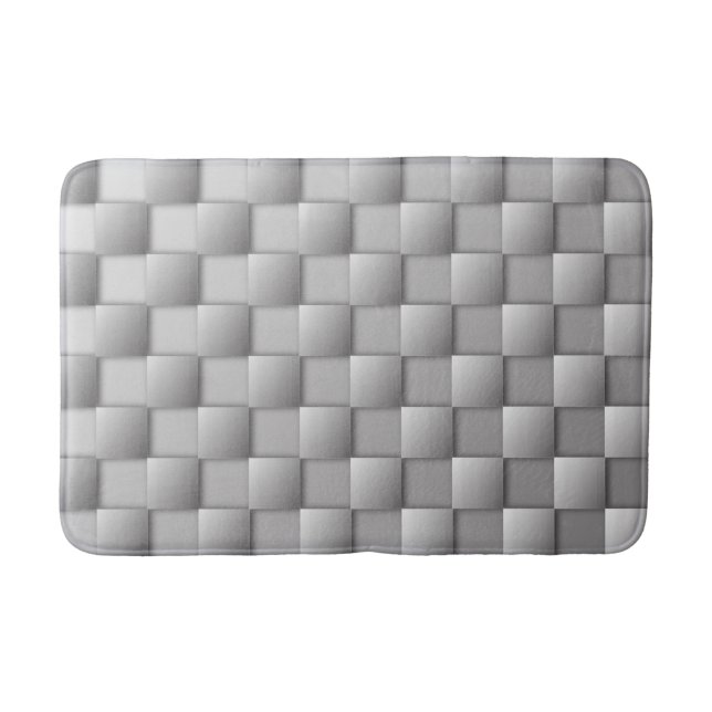 Silver Schachbretts Bath Mat Badematte (Vorderseite)