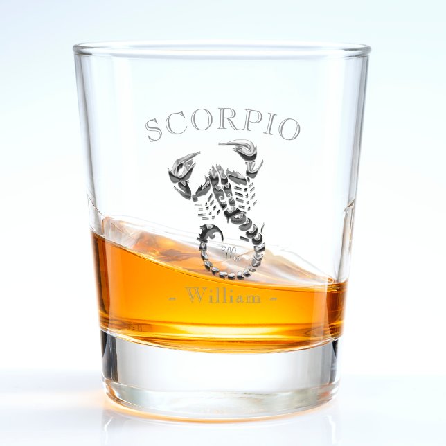 Silver Scorpio Zodiac Sign Astrologie Skorpion Schnapsglas (silver Scorpio scorpion shot glass)