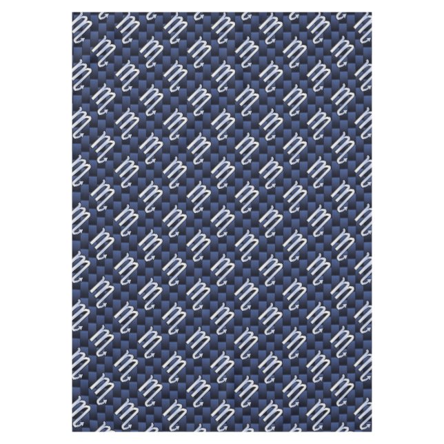 Silver Scorpio Zodiac Symbol Navy Carbon Fibre Tischdecke (Vorderseite)