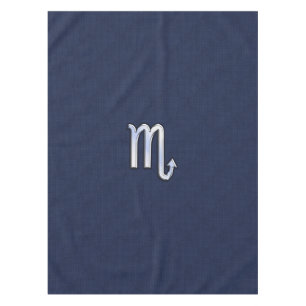 Silver Scorpio Zodiac Symbol Navy Carbon Fibre Tischdecke