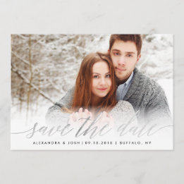 Silver Script Foto Save the Date in Imitats Foil