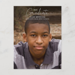 Silver Script Graduate Lässig 1-Foto Abschluss Postkarte