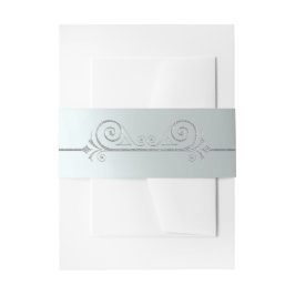 Silver Scroll Design on Silver Einladungsbanderole