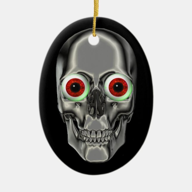 Silver Scully Red Eyeballs Fantasy Ornament (Vorne)