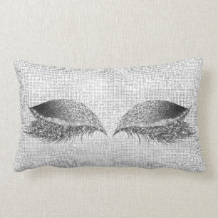 Silver Sequin Glitzer Black Gray Makeup Lashes Lendenkissen