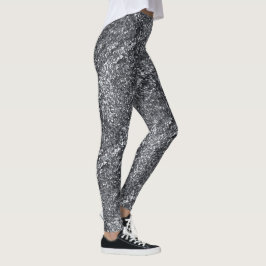 Silver Sequin Pattern Leggings