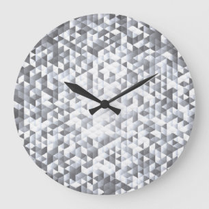 Silver Sequins: Glittering Mosaic Background Große Wanduhr