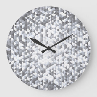 Silver Sequins: Glittering Mosaic Background Große Wanduhr