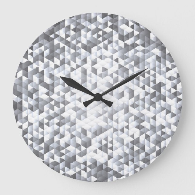 Silver Sequins: Glittering Mosaic Background Große Wanduhr (Vorderseite)