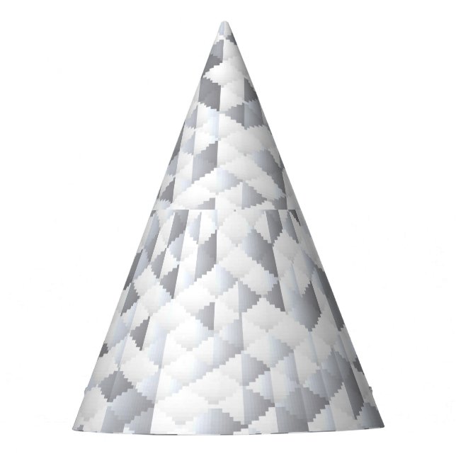 Silver Sequins: Glittering Mosaic Background Partyhütchen (Vorderseite)