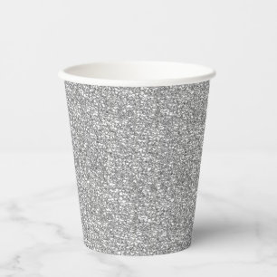 SILVER SEQUINS PAPER PARTY CUPS PAPPBECHER
