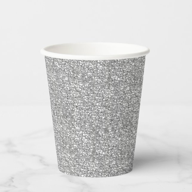 SILVER SEQUINS PAPER PARTY CUPS PAPPBECHER (Vorderseite)