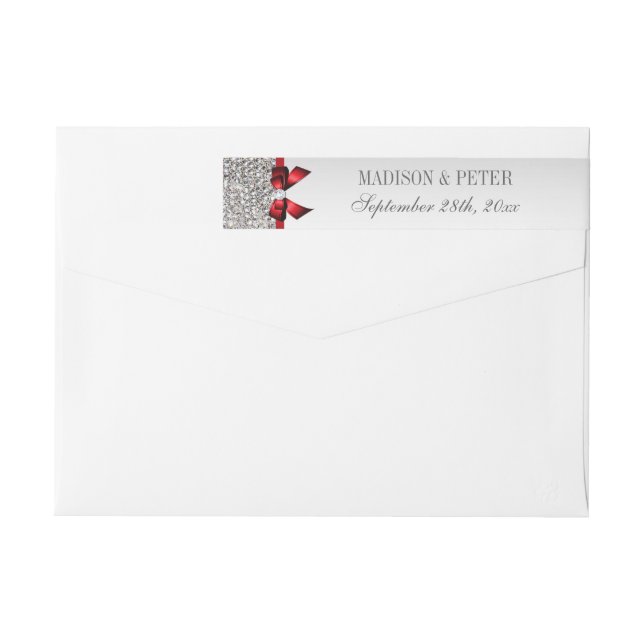 Silver Sequins Red Bow Wedding Wraparound (Rückseite)