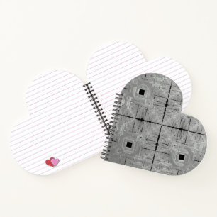 Silver Serenade Heart Shaped Spiral Notebook Notizbuch