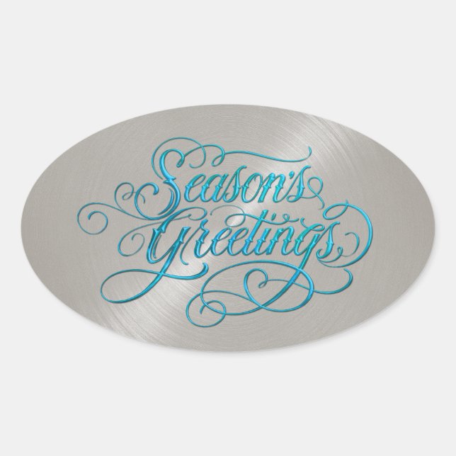 Silver Sheen Season's Greetings Sticker (Vorderseite)