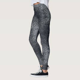Silver Shimmer Dust Pattern – Elegant Metallic  Leggings