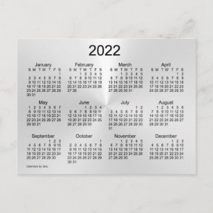 Silver Shimmer Mini Calendar von Janz 2022 Postkarte