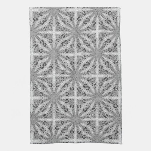 Silver Shine GeoSquare Pattern Kitchen Tee Tuch (Vertikal)