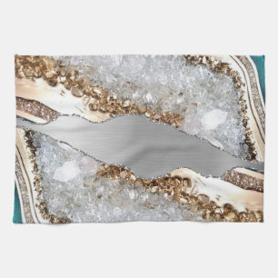 Silver Shiny Stone Glitzer Geschirrtuch