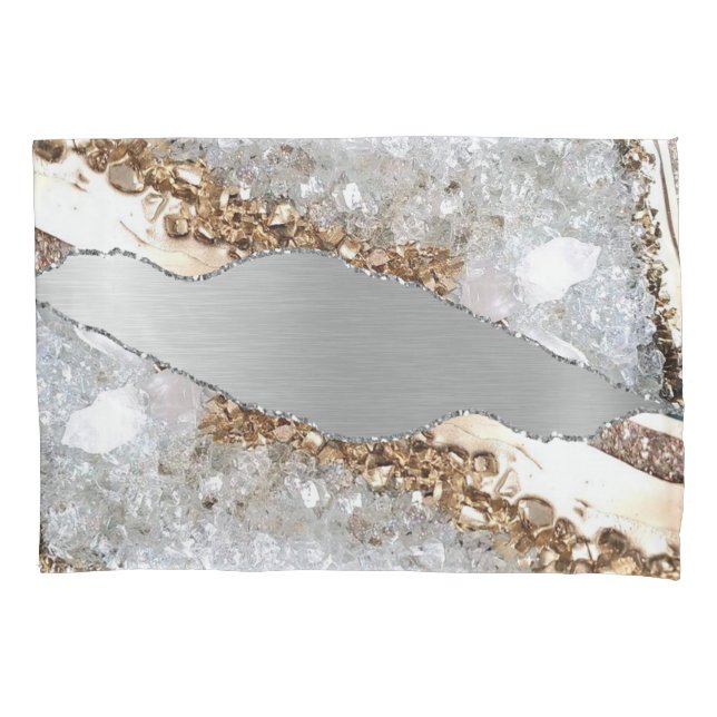 Silver Shiny Stone Glitzer Kissenbezug (Vorderseite)