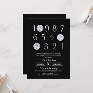 Silver Silver Disco Ball zum Silvesterabend Party Einladung