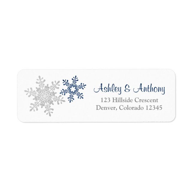 Silver Silver Snowflake Winter Wedding Address (Vorne)