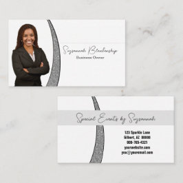 Silver Sliver Imitate Glitzer Berufliches Foto Visitenkarte