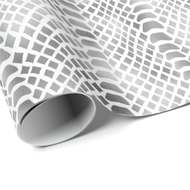 Silver Snake Print Geschenkpapier (Rolleneckpunkt)