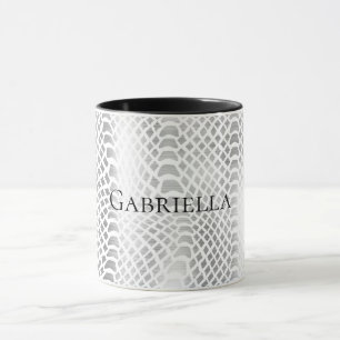 Silver Snake Print Tasse