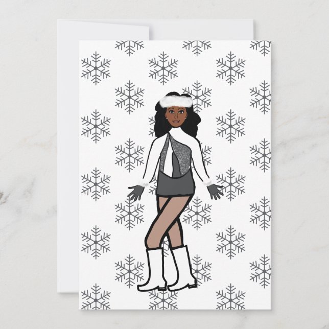 Silver Snow Dancer Feiertagskarte (Vorderseite)