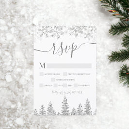 Silver Snow Pine Marine Weihnachten uAwg RSVP Karte