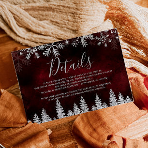 Silver Snow Pine Rote Weihnachtsdetails Begleitkarte