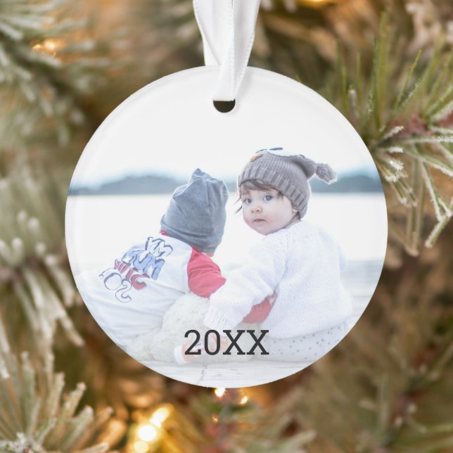 Silver Snowflake 2 Side Weihnachts-Foto Ornament (Baum)
