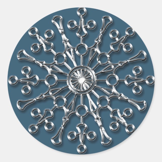 Silver Snowflake 2 - Weihnachtsaufkleber Runder Aufkleber (Vorderseite)