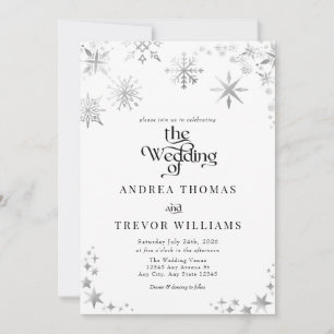 Silver Snowflake Einladungen zur Winterhochzeit