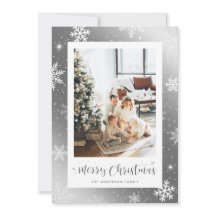 Silver Snowflake Foto Frohe Weihnachtskarte