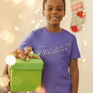 Silver Snowflake Frohe Weihnachten T-Shirt