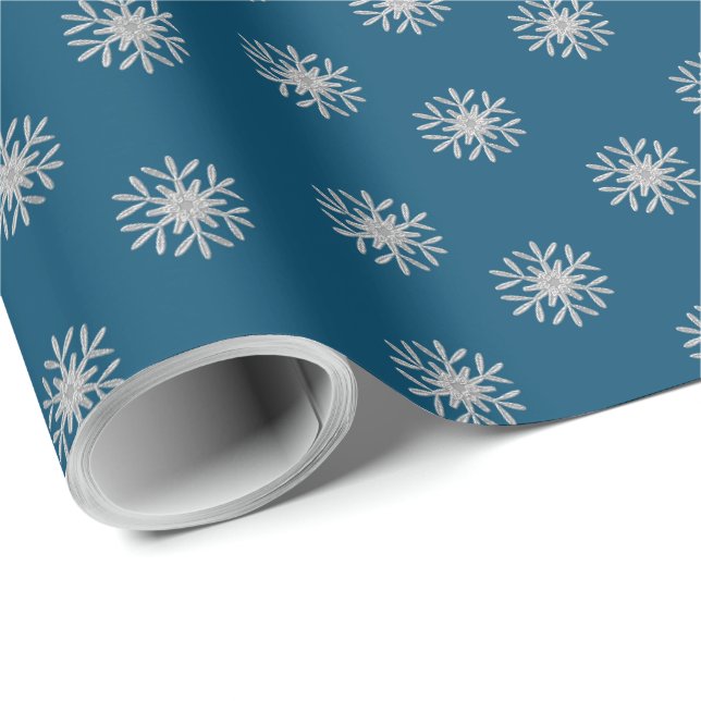 Silver Snowflake Geschenkpapier (Rolleneckpunkt)
