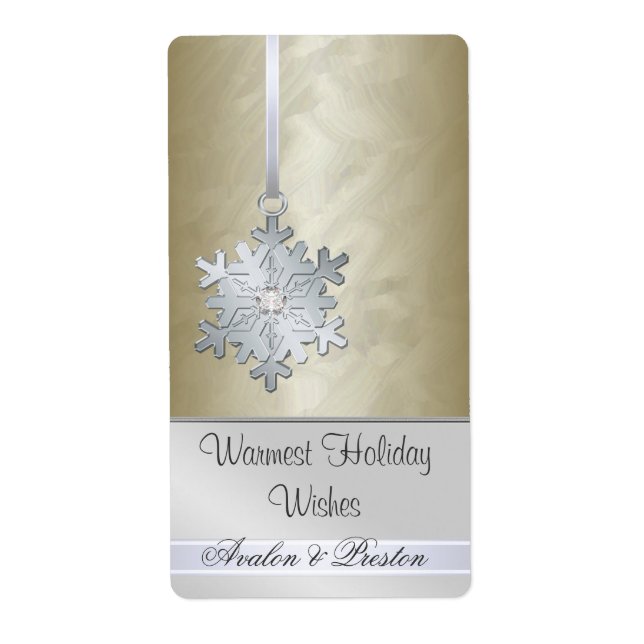 Silver Snowflake Gold Jewel Holiday Wine (Vorne)