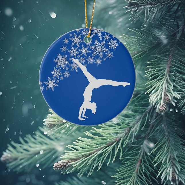 Silver Snowflake Gymnastik Personalisiert Keramikornament (Von Creator hochgeladen)