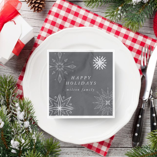 Silver Snowflake Holiday Paper Napkins Serviette (Von Creator hochgeladen)