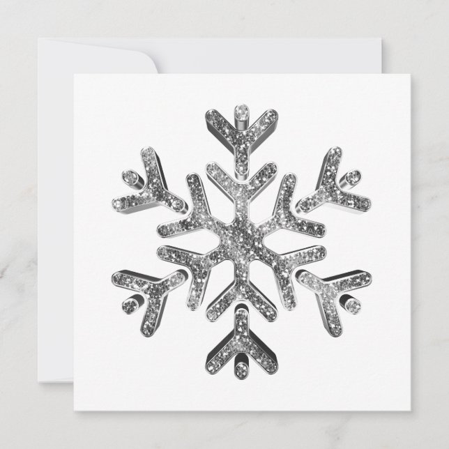 Silver Snowflake Modern Elegante Weihnachten (Vorderseite)
